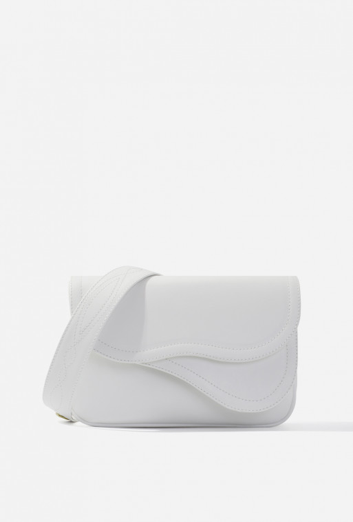 Saddle bag 2 white leather crossbody /gold/