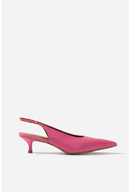 Darcy pink leather slingback shoes