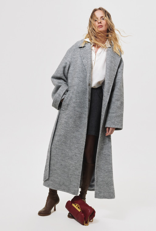 Light-gray oversized coat