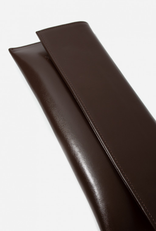 Brown leather Paola clutch