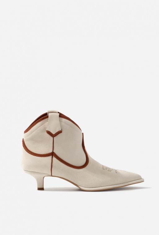 Cherilyn milky suede cowboy boots